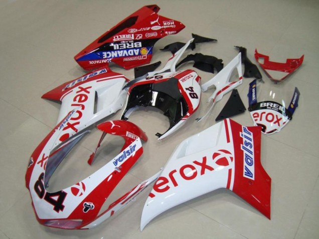 2007-2014 Ducati 848 1098 1198 Motorcycle Fairings - White Red Blue Glossy Black Valsir Xerox 84 Australia for Sale