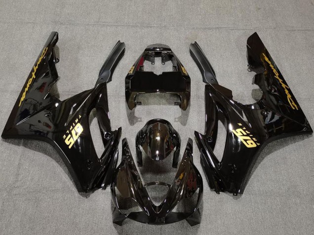 2006-2008 Triumph Daytona 675 Motorcycle Fairings - Glossy Black Gold Decals Australia for Sale