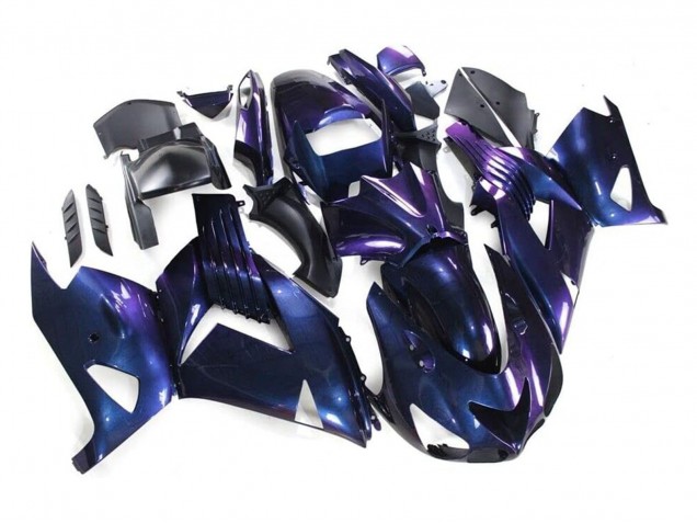 2006-2011 Kawasaki ZX14R ZZR1400 Motorcycle Fairings - Chameleon Blue Purple Australia for Sale