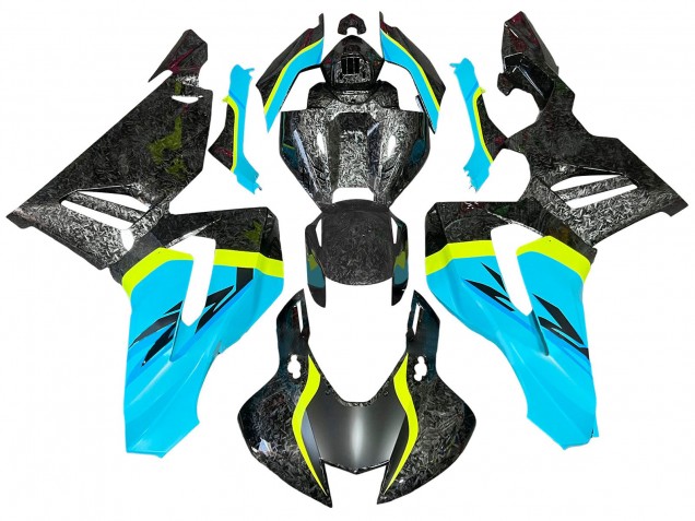 2020-2023 Honda CBR1000RR-R Motorcycle Fairings - Light Blue Yellow Black Forged Carbon Fiber Australia for Sale