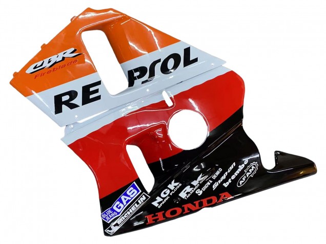 1987-1989 Honda CBR400RR NC23 Motorcycle Fairings - Orange White Red Glossy Black Repsol HRC Australia for Sale