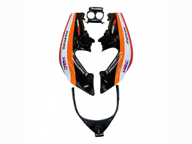 1987-1989 Honda CBR400RR NC23 Motorcycle Fairings - Orange White Red Glossy Black Repsol HRC Australia for Sale