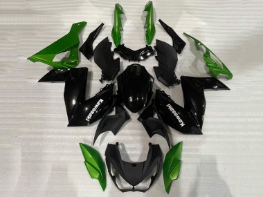2015-2016 Kawasaki Z250/Z300 Motorcycle Fairing - Green Glossy Black Australia for Sale
