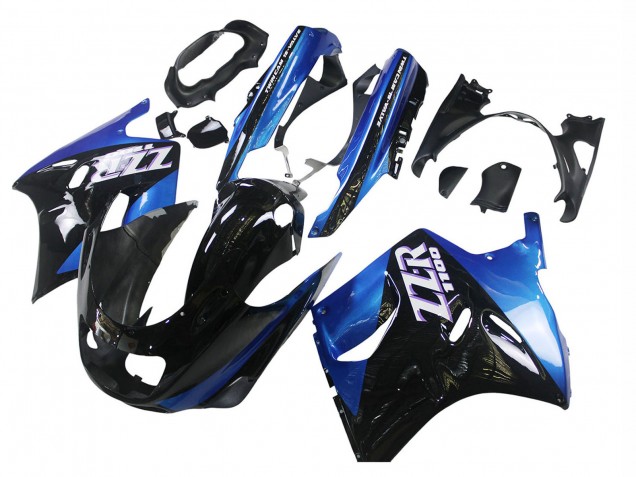 1990-1992 Kawasaki ZZR1100 Motorcycle Fairings - Blue Glossy Black Australia for Sale