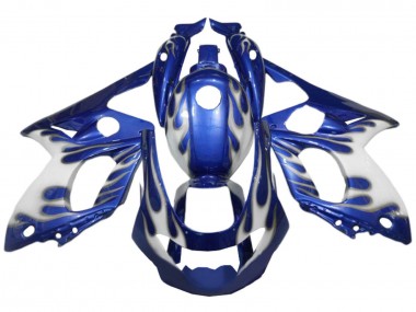 1996-2007 Yamaha YZF600R Thundercat Motorcycle Fairings - Blue White Silver Flame Australia for Sale