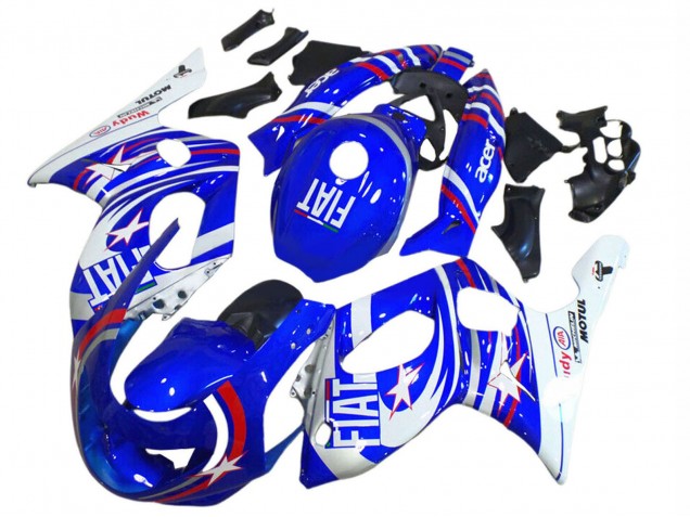 1996-2007 Yamaha YZF600R Thundercat Motorcycle Fairings - Blue White Silver Red Fiat Motul Australia for Sale