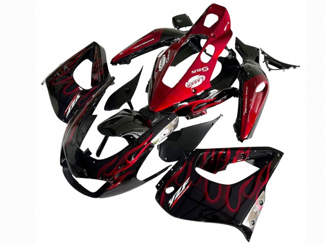1997-2007 Yamaha YZF 1000R Thunderace Motorcycle Fairing Kits - Black with Red Flame Australia for Sale