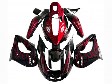 1997-2007 Yamaha YZF 1000R Thunderace Motorcycle Fairing Kits - Black with Red Flame Australia for Sale