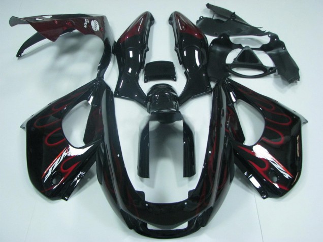 1997-2007 Yamaha YZF 1000R Thunderace Motorcycle Fairing - Black with Red Flame Australia for Sale