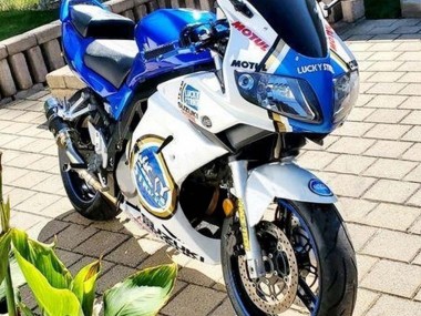 2003-2013 Suzuki SV650 Motorcycle Fairings - White Blue Lucky Strike Motul Australia for Sale