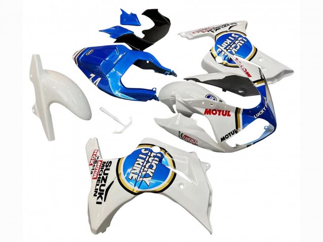 2003-2013 Suzuki SV650 Motorcycle Fairings - White Blue Lucky Strike Motul Australia for Sale