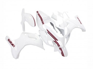 2003-2013 Suzuki SV650 Motorcycle Fairings - White with Dark Red Lines Australia for Sale
