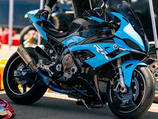 2019-2022 BMW S1000RR Motorcycle Fairings - Blue Black Carbon Fiber Australia for Sale