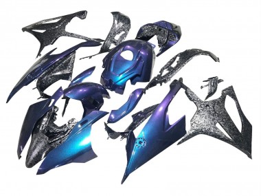 2019-2022 BMW S1000RR Motorcycle Fairings - Gradient Blue Purple Forged Carbon Fiber Australia for Sale