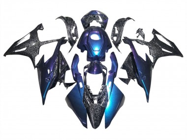 2019-2022 BMW S1000RR Motorcycle Fairings - Gradient Blue Purple Forged Carbon Fiber Australia for Sale
