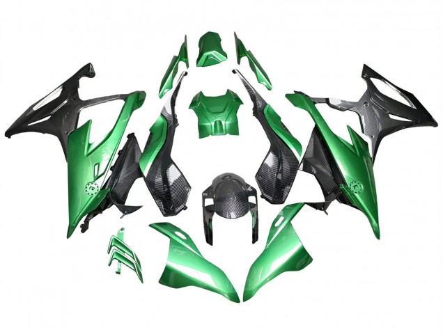 2019-2022 BMW S1000RR Motorcycle Fairings - Glossy Black Green Carbon Fiber Australia for Sale