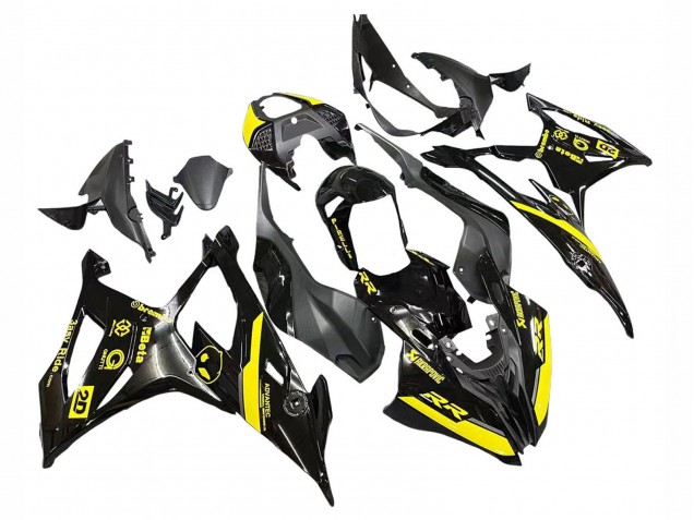 2019-2022 BMW S1000RR Motorcycle Fairings - Glossy Black Yellow Australia for Sale