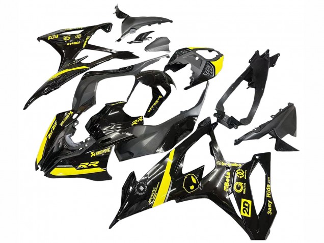 2019-2022 BMW S1000RR Motorcycle Fairings - Glossy Black Yellow Australia for Sale
