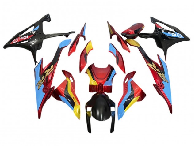 2019-2022 BMW S1000RR Motorcycle Fairings - Light Blue Red Gold Australia for Sale