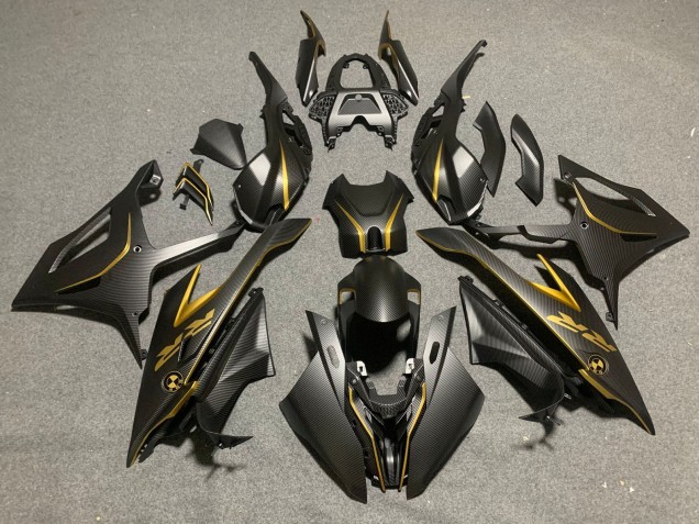 2019-2022 BMW S1000RR Motorcycle Fairings - Black Gold Carbon Fiber Australia for Sale