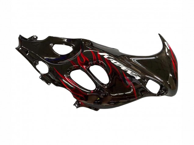 2004-2006 Suzuki GSX600F/GSX750F Motorcycle Fairings - Glossy Black Red Flame Australia for Sale