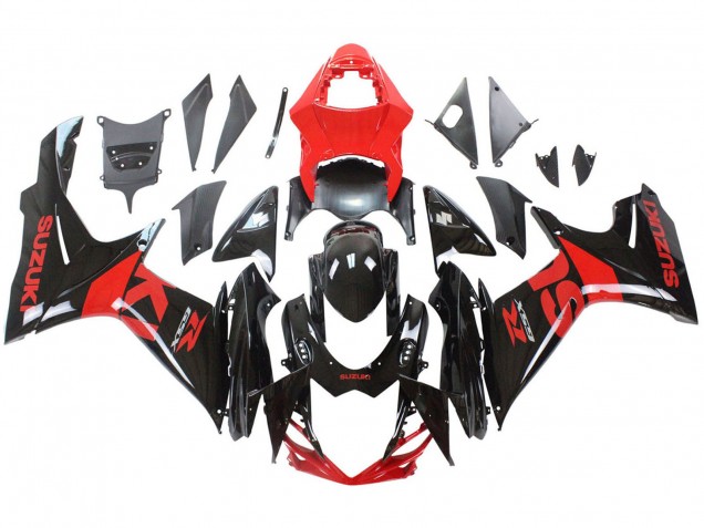 2011-2024 Suzuki GSXR 600 / GSXR 750 Motorcycle Fairing Kits - Red Glossy Black Australia for Sale