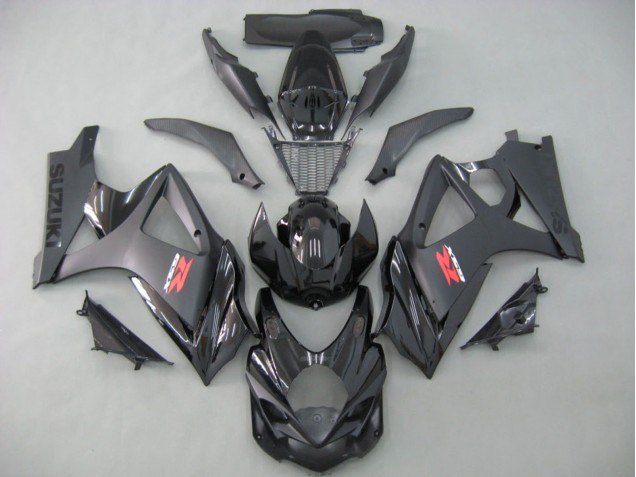 2007-2008 Suzuki GSXR 1000 Motorcycle Fairings - Matte Black Glossy Black Australia for Sale