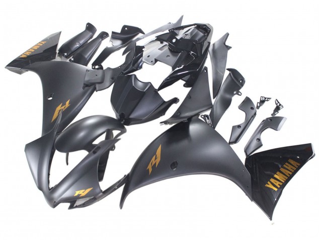 2012-2014 Yamaha YZF 1000 R1 Motorcycle Fairings - Matte Black Gold Decals Australia for Sale