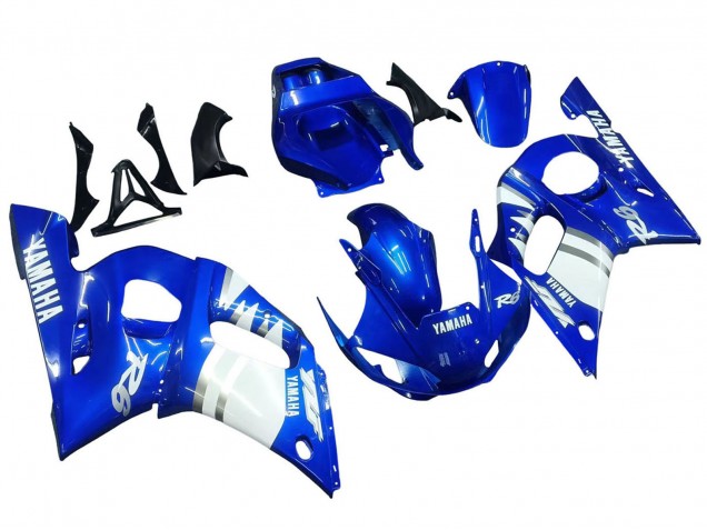 1998-2002 Yamaha YZF 600 R6 Motorcycle Fairings - Blue White Australia for Sale