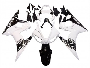 2003-2004 Yamaha YZF R6 Motorcycle Fairing - White Glossy Black Australia for Sale