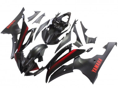 2008-2016 Yamaha YZF 600 R6 Motorcycle Fairings - Glossy Black Matte Black Red Stripe Australia for Sale