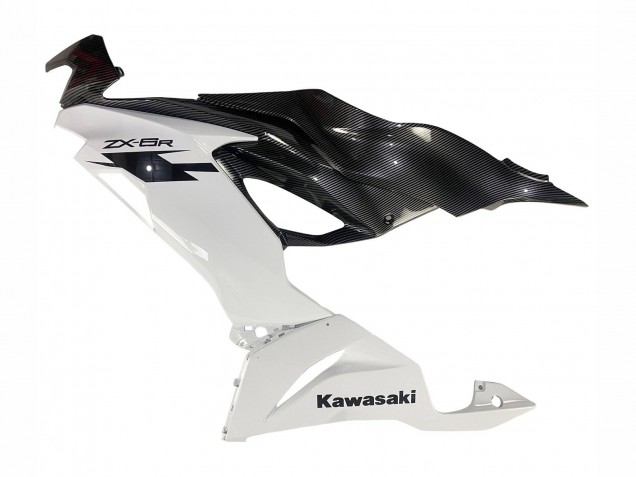 2019-2022 Kawasaki ZX6R Motorcycle Fairings - White Black Carbon Fiber Australia for Sale
