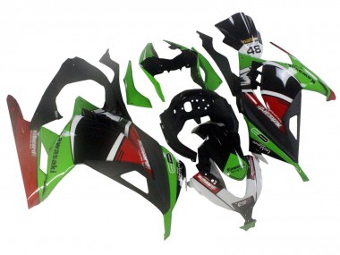 2013-2024 Kawasaki EX300 Motorcycle Fairings - Green White Red Black Elf Australia for Sale