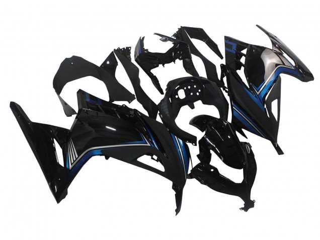 2013-2024 Kawasaki EX300 Motorcycle Fairings - Glossy Black Blue Australia for Sale