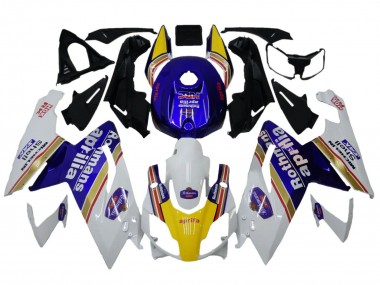 2006-2011 Aprilia RS125 Motorcycle Fairings - White Blue Yellow Rothmans Australia for Sale