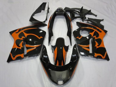 1996-2007 Honda CBR1100XX Blackbird Motorcycle Fairings - Glossy Black Orange Flame Australia for Sale