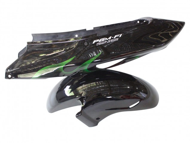 1996-2007 Honda CBR1100XX Blackbird Motorcycle Fairing - Glossy Black Green Flame Australia for Sale