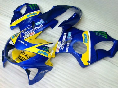 1999-2000 Honda CBR600 F4 Motorcycle Fairings - Blue Yellow Green Monster Australia for Sale