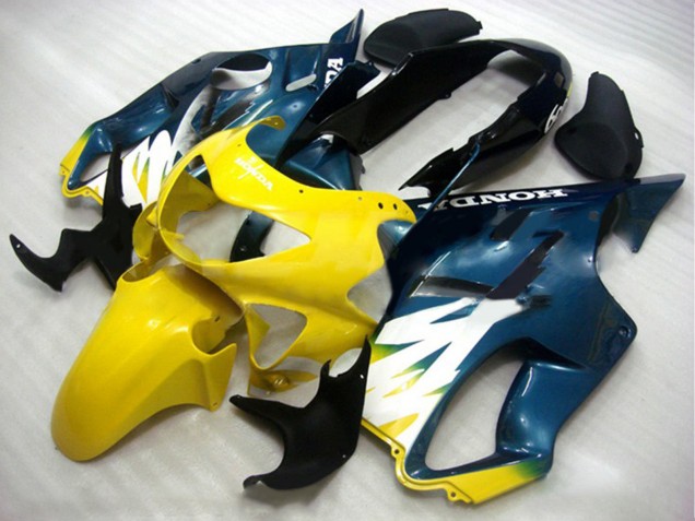 1999-2000 Honda CBR600 F4 Motorcycle Fairings - Yellow Dark Blue Glossy Black Australia for Sale