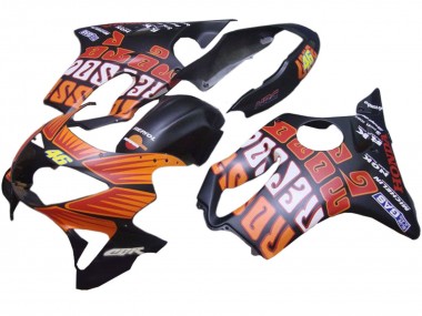 1999-2000 Honda CBR600 F4 Motorcycle Fairings - Matte Black Orange Rossi Repsol 46 Australia for Sale