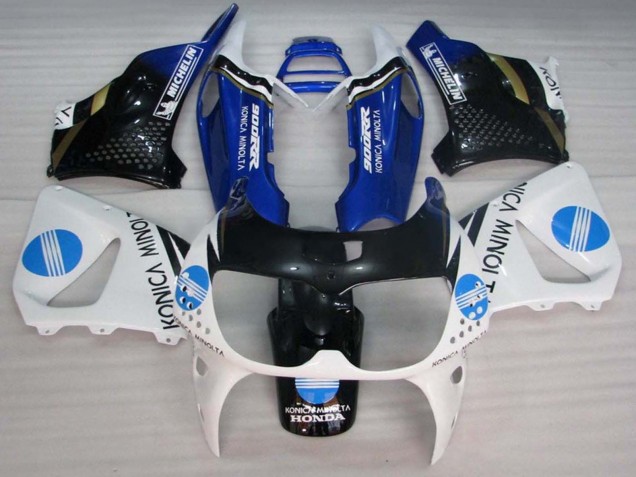 1994-1995 Honda CBR900RR 893 Motorcycle Fairings - White Blue Glossy Black Konica Minolta Australia for Sale