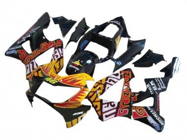 2000-2001 Honda CBR900RR 929 Motorcycle Fairings - Glossy Black Orange Repsol Rossi Australia for Sale