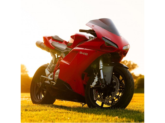 2007-2014 Ducati 848 Motorcycle Fairings - Red Glossy Black Australia for Sale