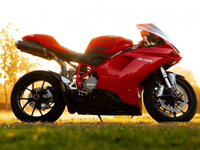 2007-2014 Ducati 848 Motorcycle Fairings - Red Glossy Black Australia for Sale