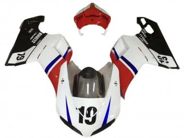 2007-2014 Ducati 848/1098/1198 Motorcycle Fairings - White Red Blue Glossy Black 19 Australia for Sale