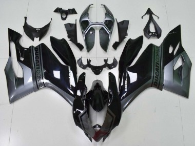 2011-2014 Ducati Panigale 1199 Motorcycle Fairings - Grey Glossy Black Australia for Sale