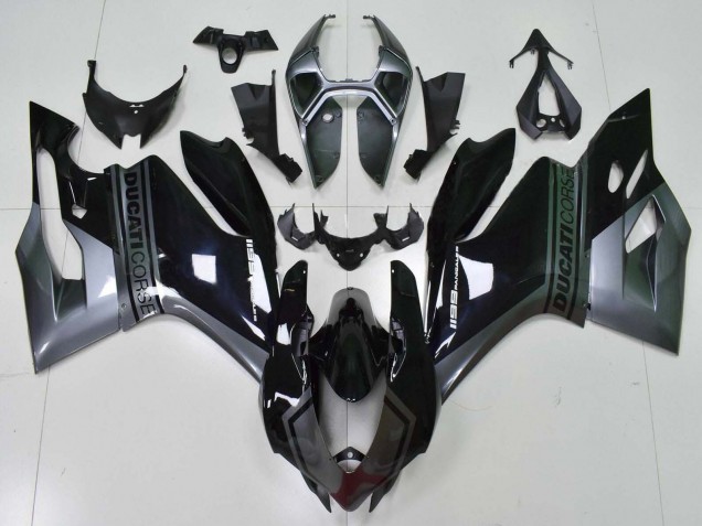2011-2014 Ducati Panigale 1199 Motorcycle Fairings - Grey Glossy Black Australia for Sale