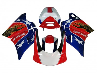 1993-2005 Ducati 748/916/996/998 Motorcycle Fairings - White Red Blue Glossy Black Flame Australia for Sale