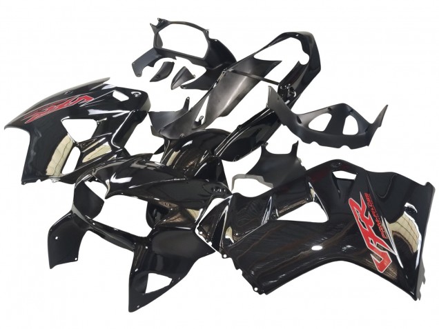 1998-2001 Honda VFR 800 Motorcycle Fairings - Glossy Black Red Decal Australia for Sale