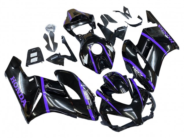 2004-2005 Honda CBR1000RR Motorcycle Fairings - Glossy Black Purple Stripe Australia for Sale
